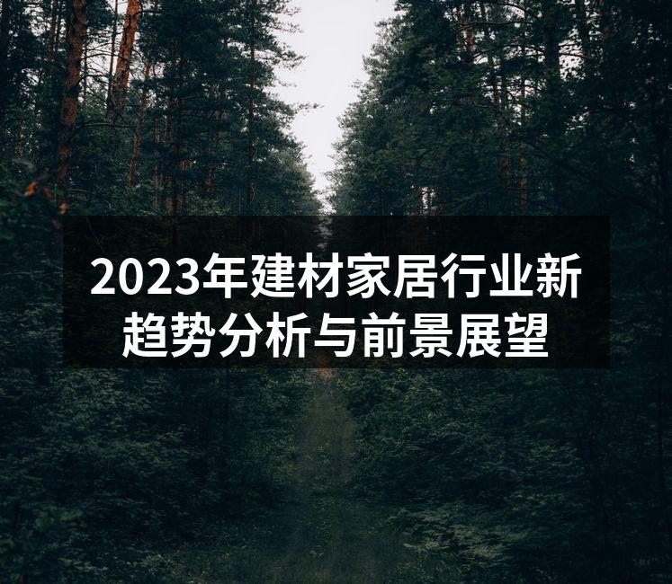 2023年建材家居行业新趋势分析与前景展望